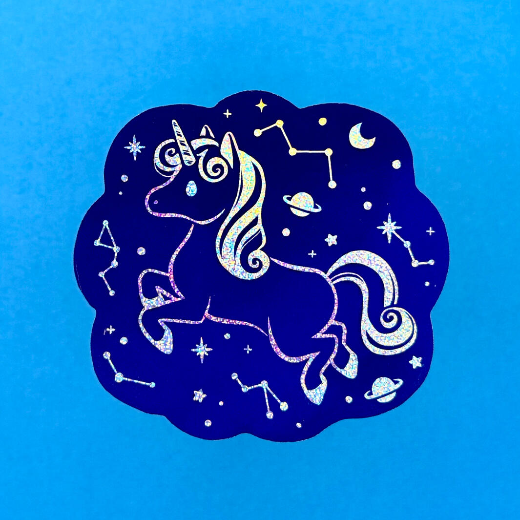 starry unicorn sticker
