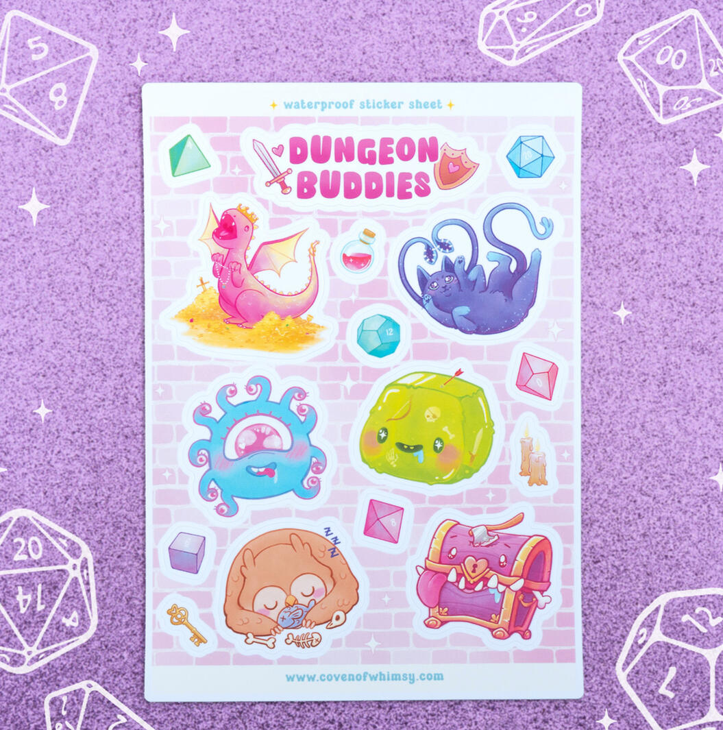 Dungeon monster sticker sheet