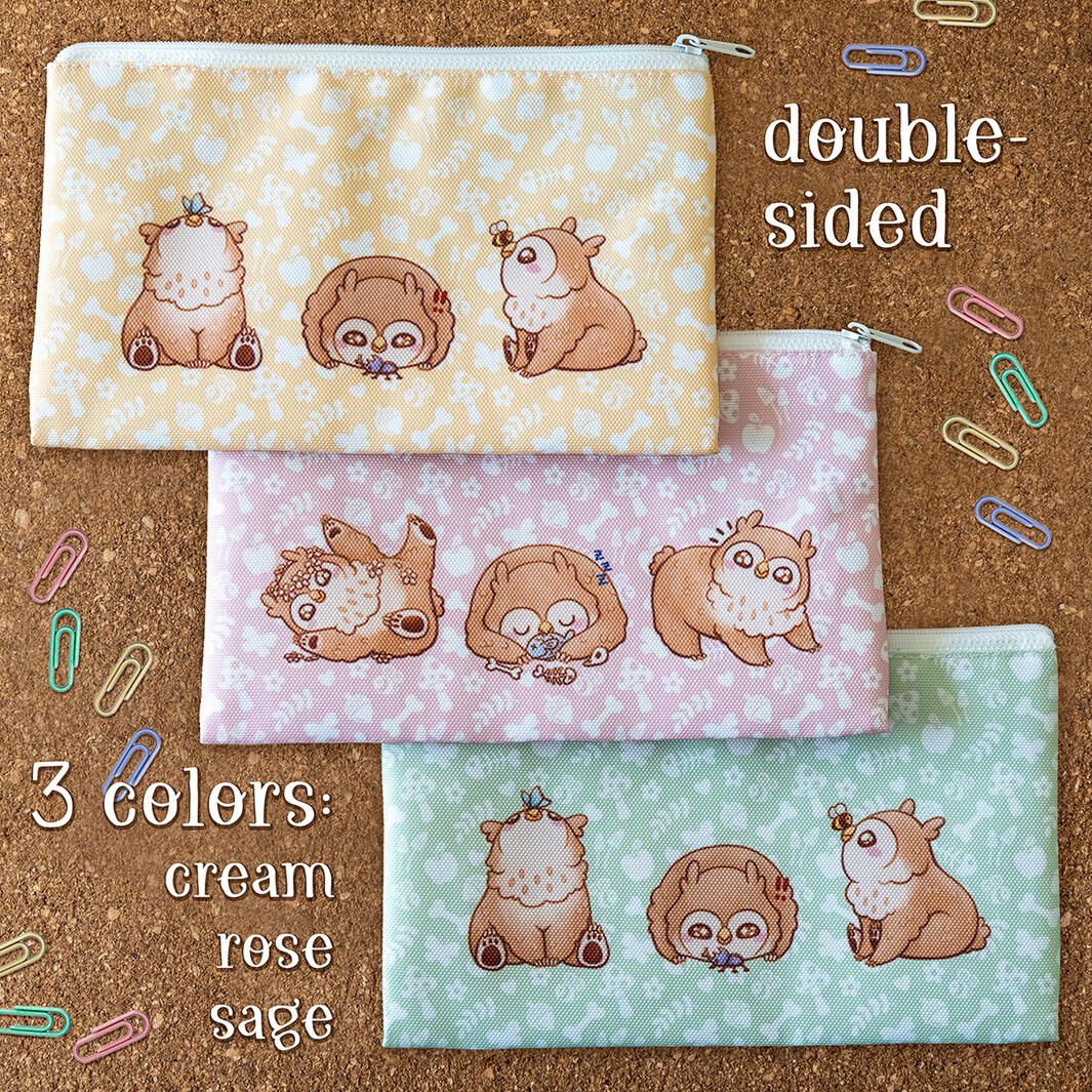 Owlbear zipper pouches