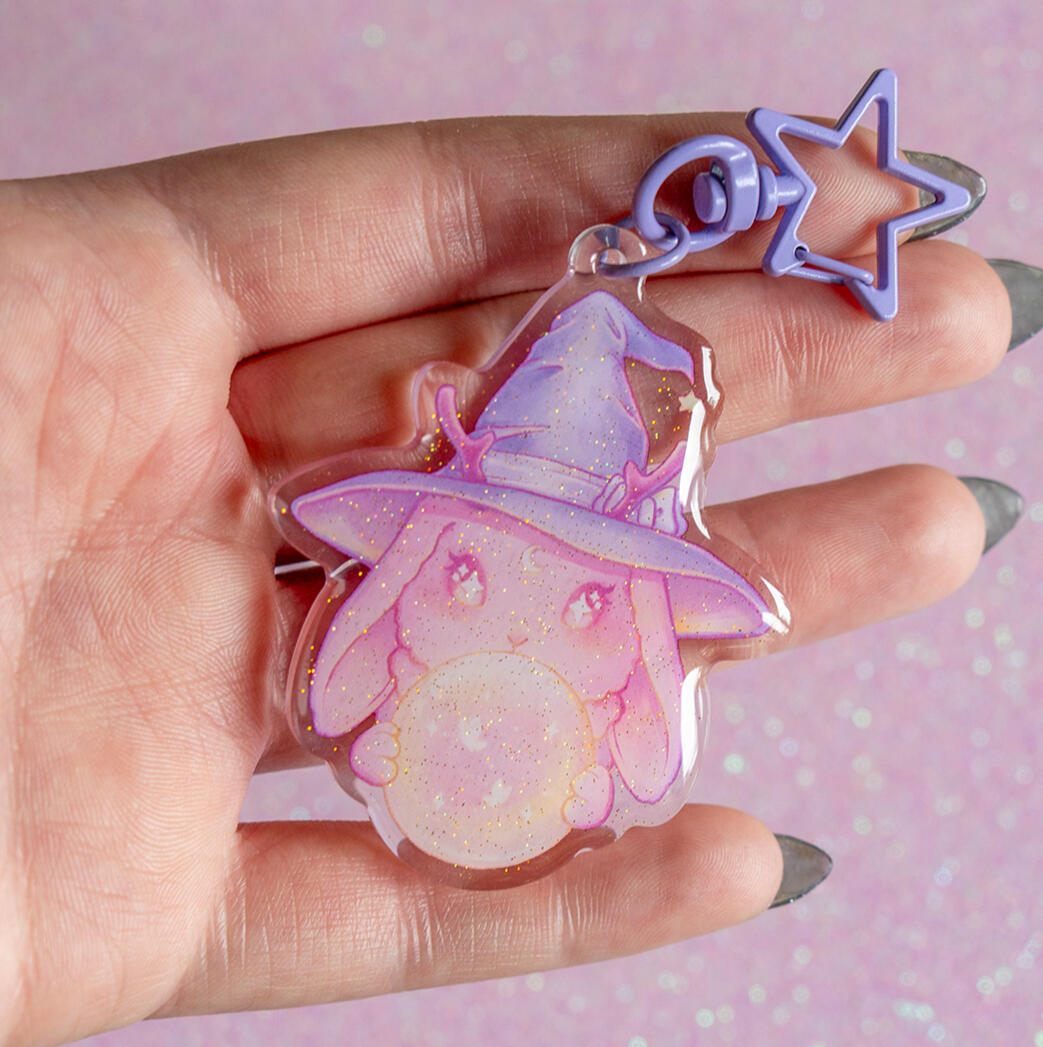Witch bunny keychain