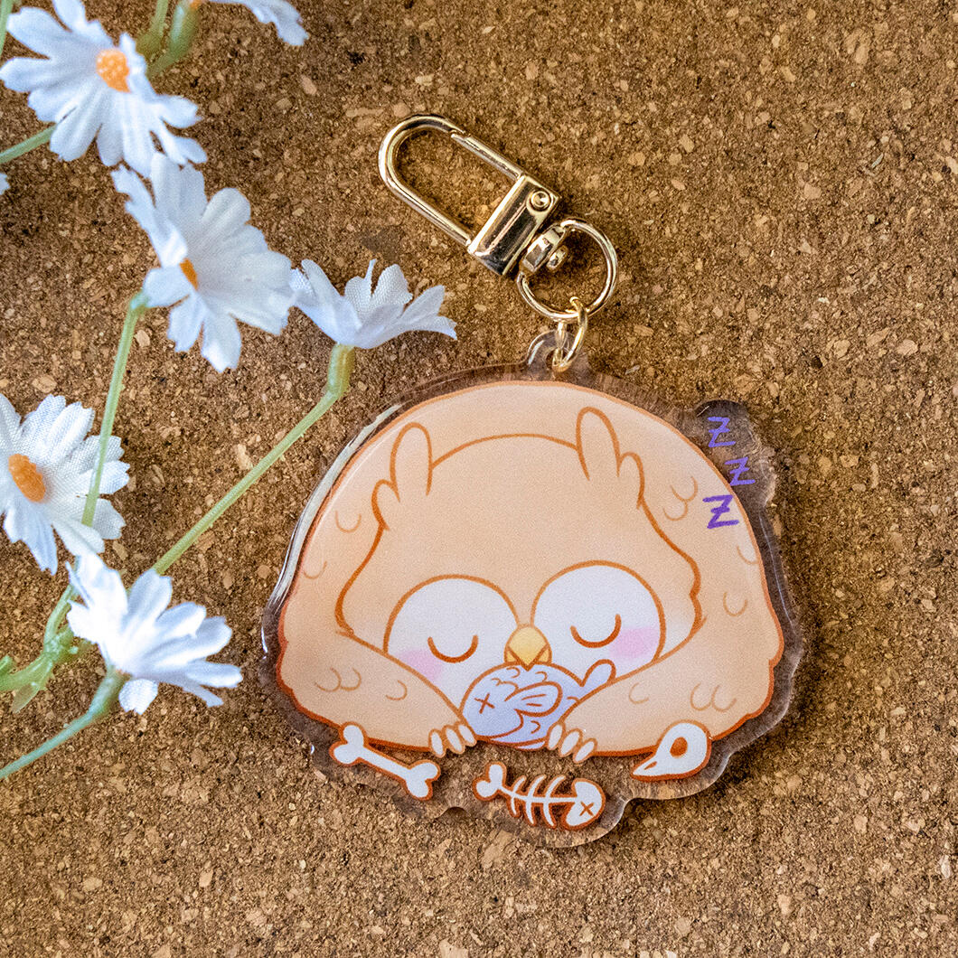 Sleepy owlbear key chain